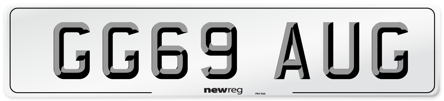 GG69 AUG Number Plate from New Reg